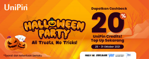 Promo Halloween Party: All Treats, No Tricks! Cashback Hingga 12.000 UniPin Credits!